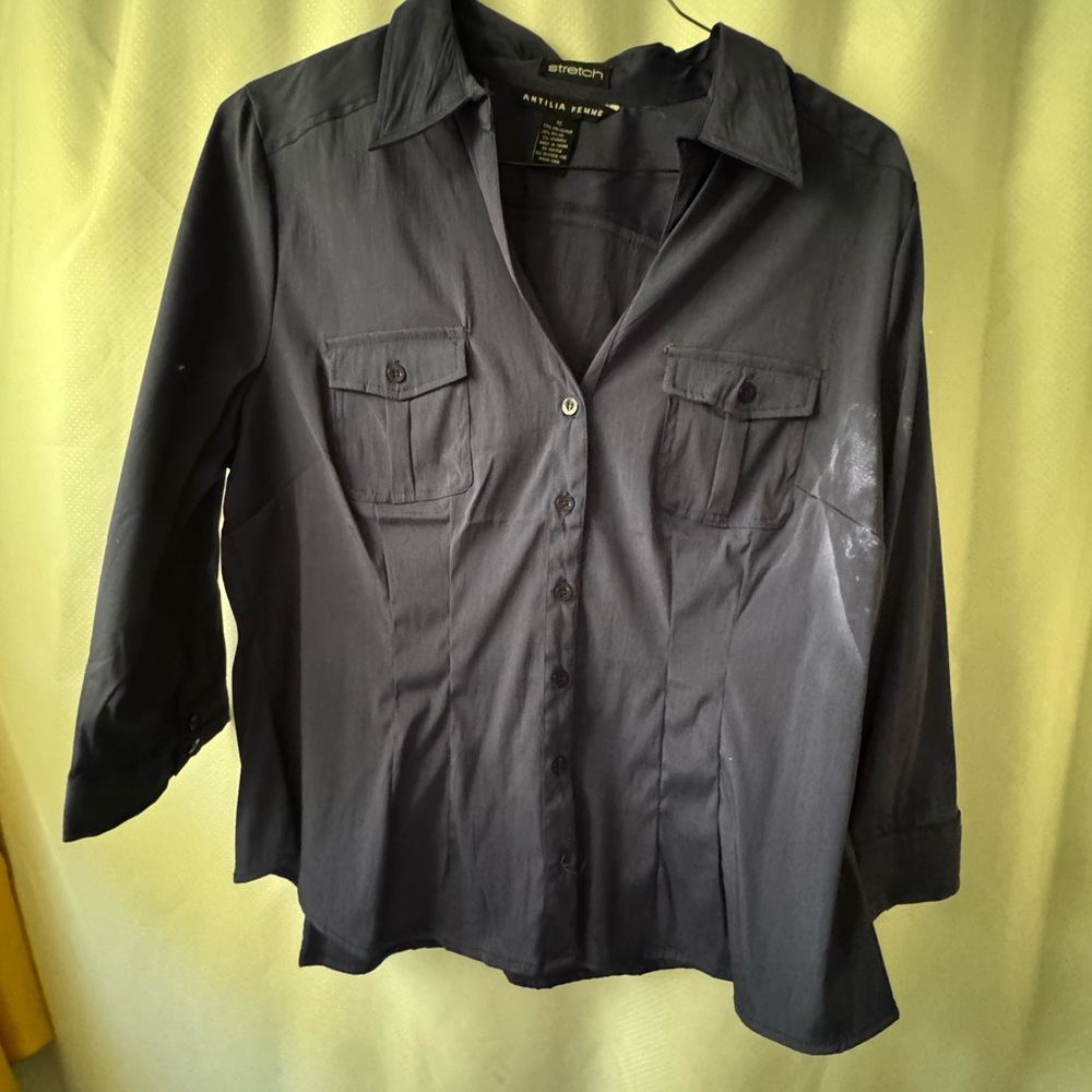 Navy Button-Up Shirt